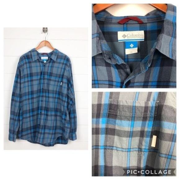 Columbia Shirt Mens Size XL Collared Plaid Buttondown Chest Pocket‎ Relaxed - Picture 1 of 4